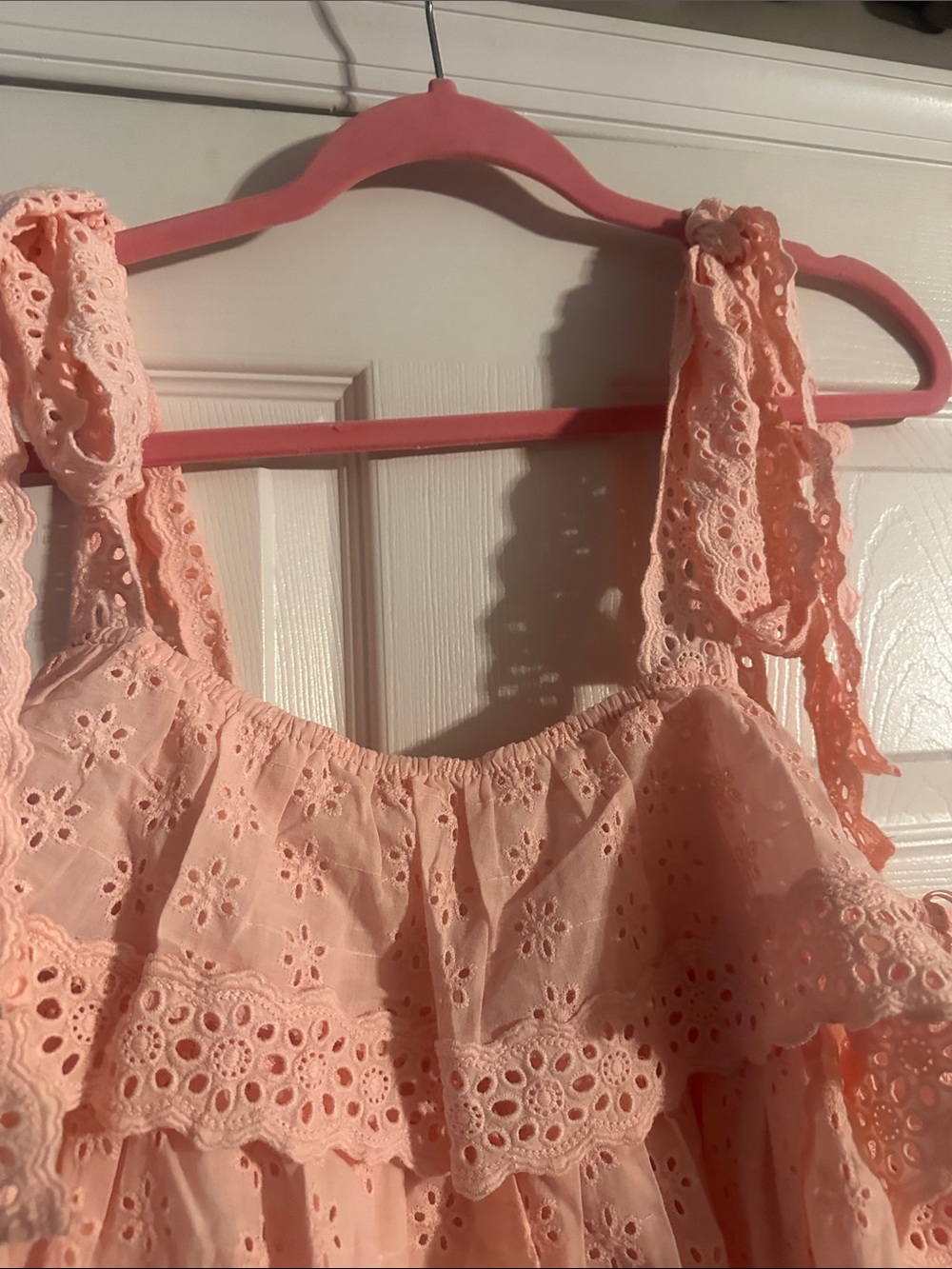 Petal & Pup Peach Eyelet Tiered Ruffle Tank - Picture 5 of 6